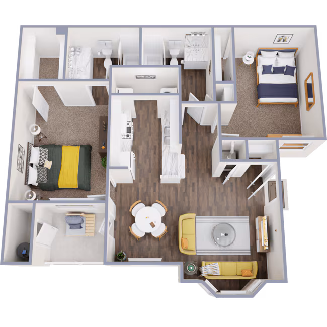 2 Beds • 2 Bath 07-3050 floor plan
